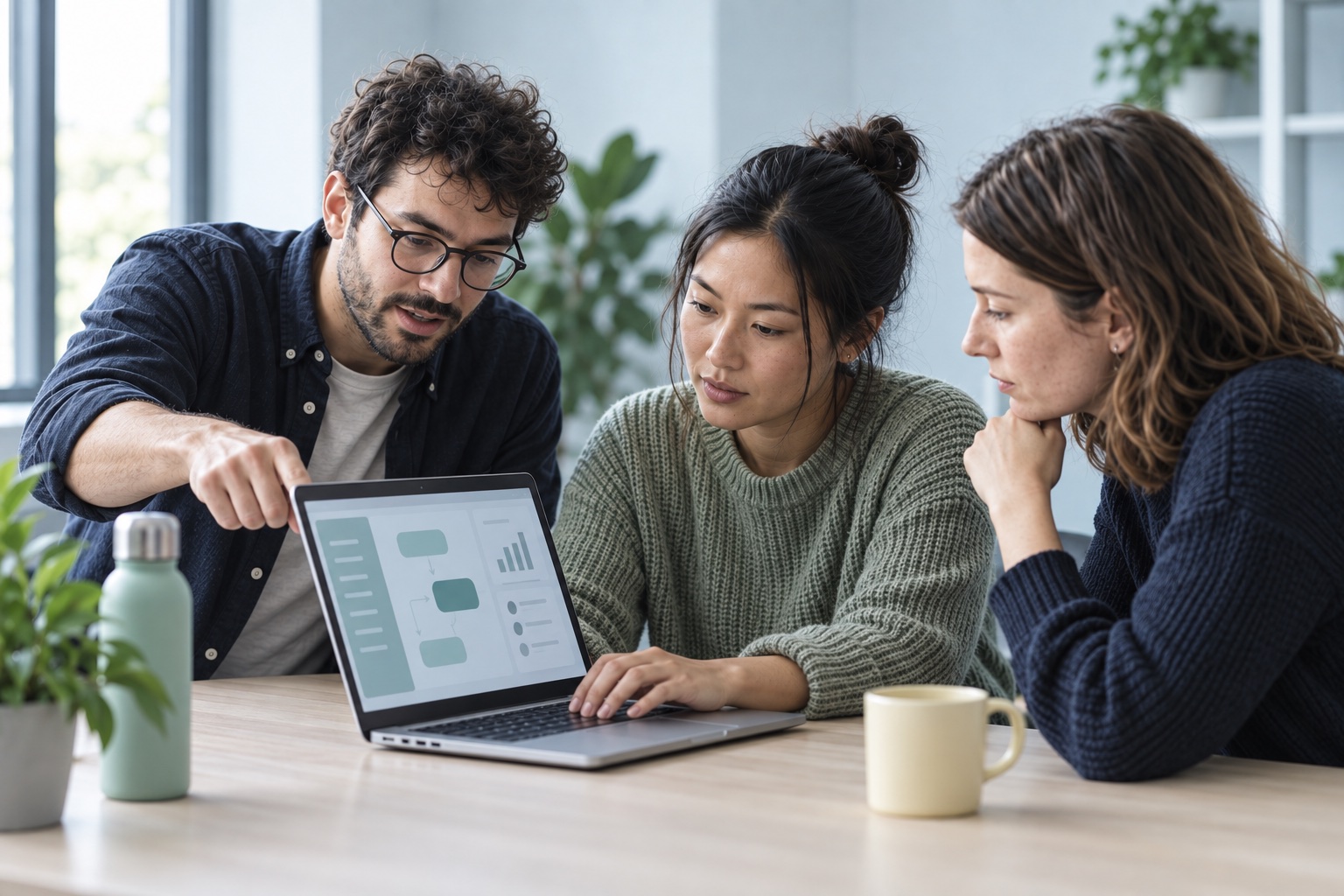 A cross-functional team practising AI around its everyday work