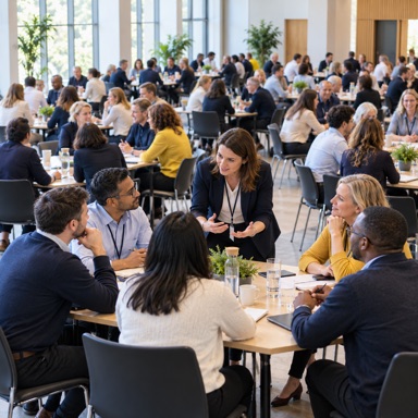 Large company AI learning session in an auditorium